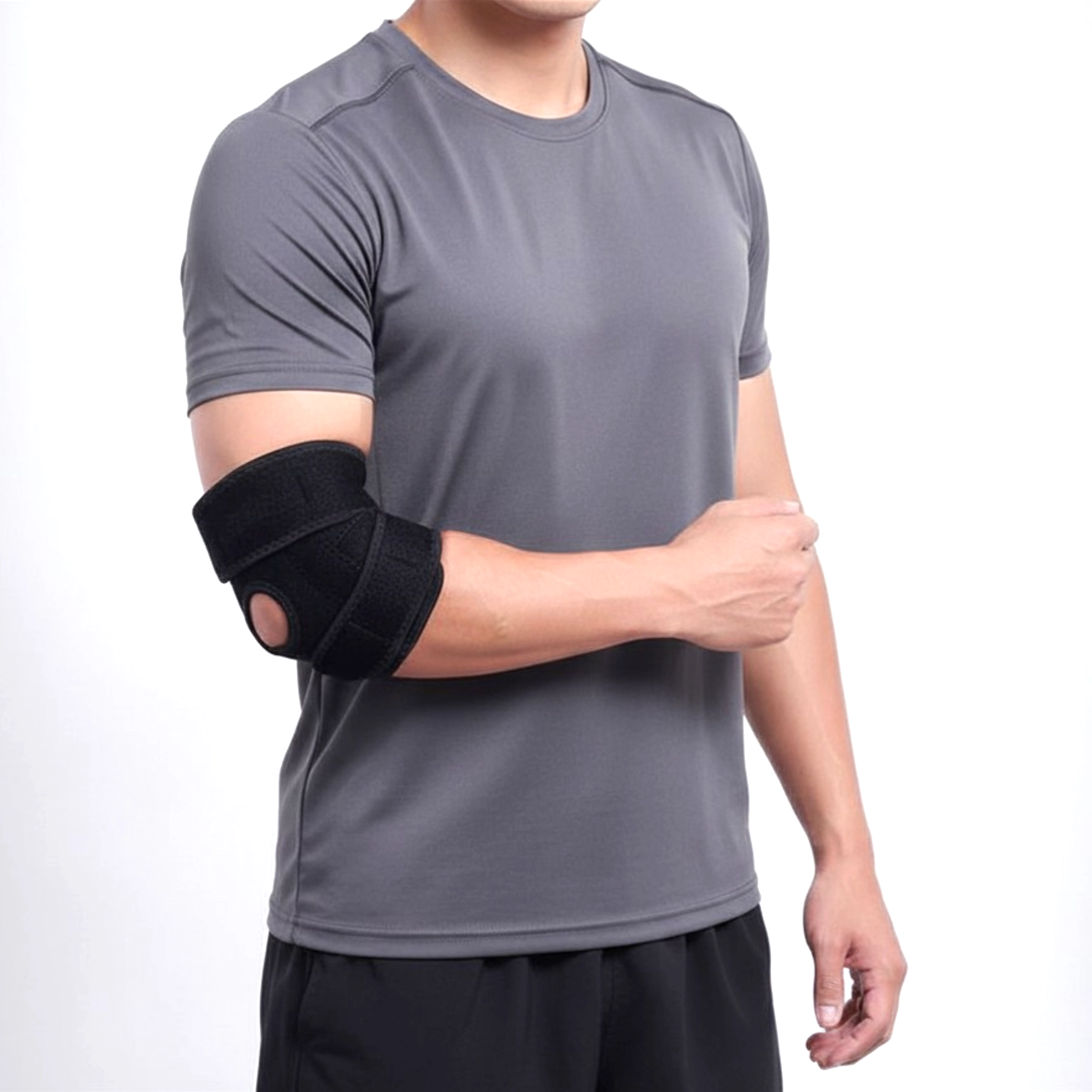 man wearing the elbow support brace main product image
