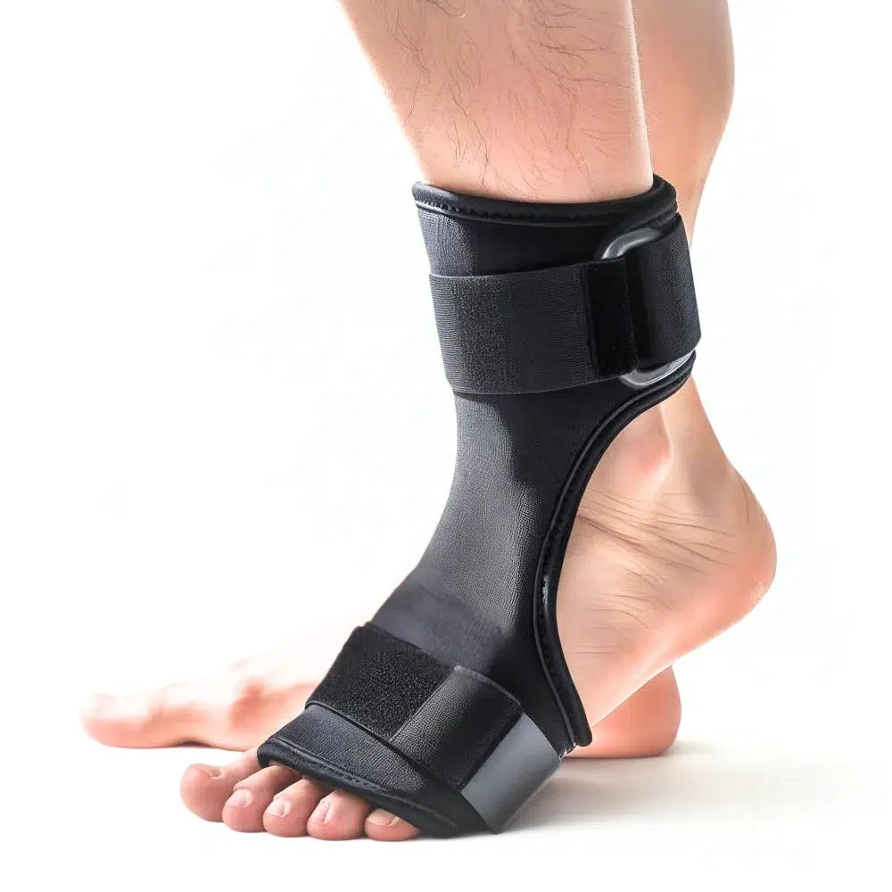 Picture of a night splint for plantar fasciitis to help ease pain and improve recovery