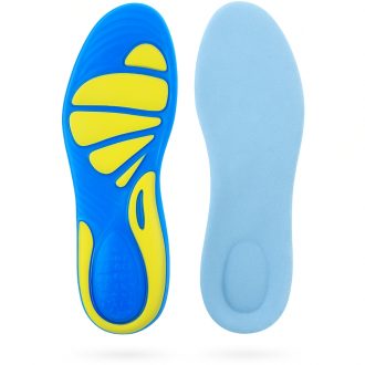 yellow and blue gel insoles for heel pain
