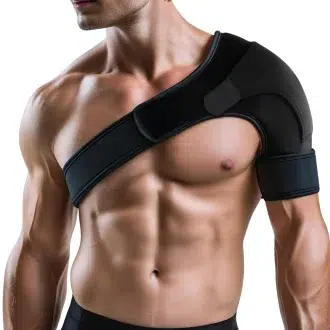 Rotator cuff brace prodcut image of man wearing our brace