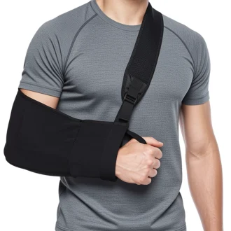 arm sling worn by man