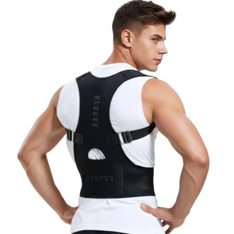 man wearing the Magnetic Posture Back Brace for improving posture and easing back pain