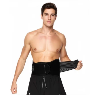 man wearing back support belt