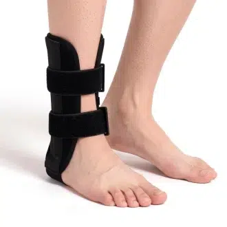 main product image of a mans foot wearing the ankle foot support splint