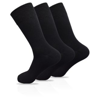 3x Pairs Of Men's Black Diabetic Socks