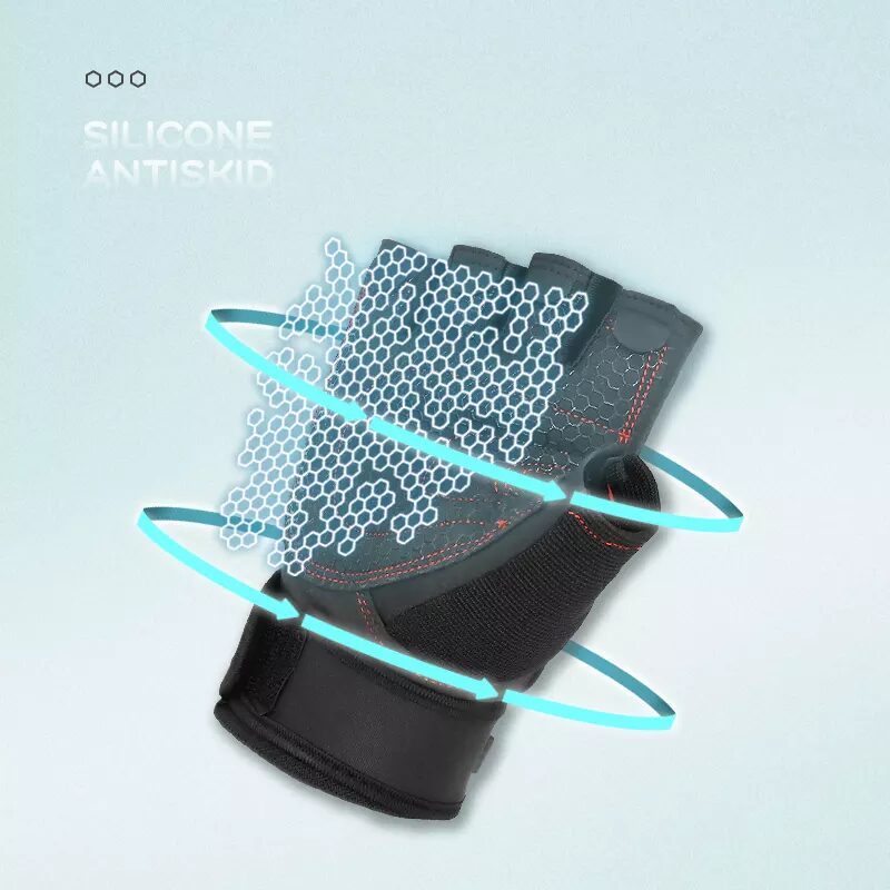 anti-slip-silicone-strips Gym Fitness Training Gloves