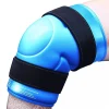 A close-up view of a person’s knee wearing a secure, adjustable ice pack wrap designed for cold therapy to reduce swelling, relieve pain, and support recovery using the P.R.I.C.E. method.