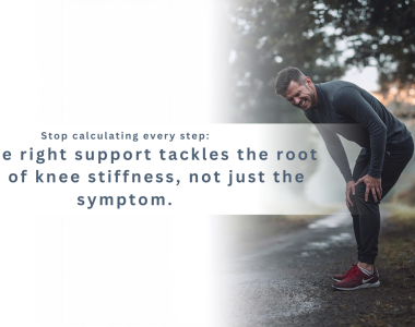 How the right support tackles the root cause of knee stiffness, not just the symptom.