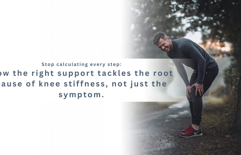 How the right support tackles the root cause of knee stiffness, not just the symptom.