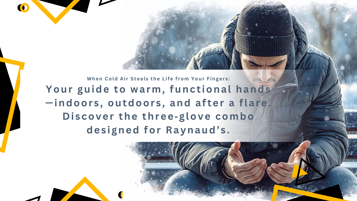 what are the best raynaud's disease gloves to buy? banner image of a man thinking exactly that.