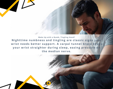 Nighttime numbness and tingling are classic signs your wrist needs better support. A carpal tunnel brace keeps your wrist straighter during sleep, easing pressure on the median nerve.