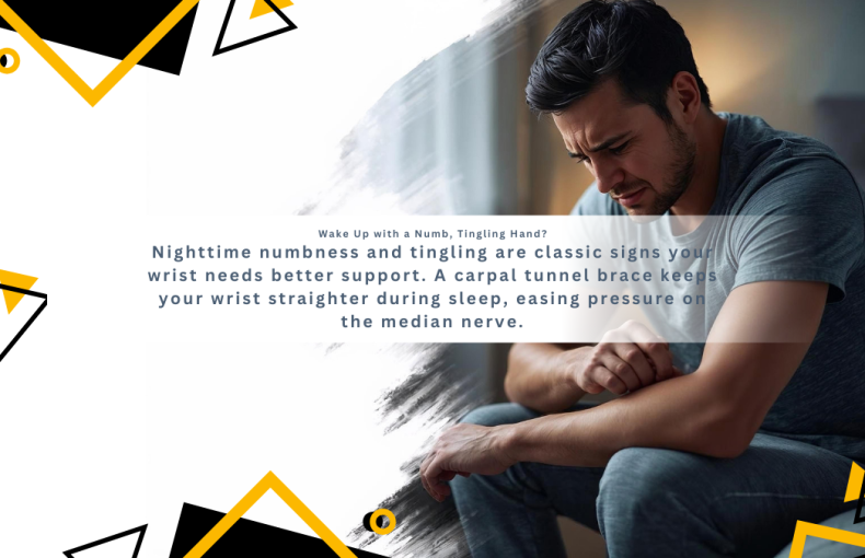 Nighttime numbness and tingling are classic signs your wrist needs better support. A carpal tunnel brace keeps your wrist straighter during sleep, easing pressure on the median nerve.