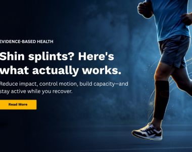 running with shin splints banner poster