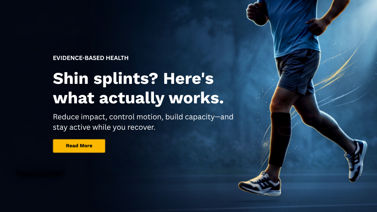 running with shin splints banner poster